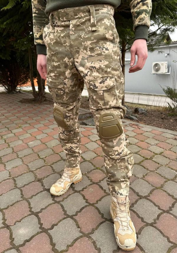 Штани піксель ріпстоп демісезон з наколінниками
