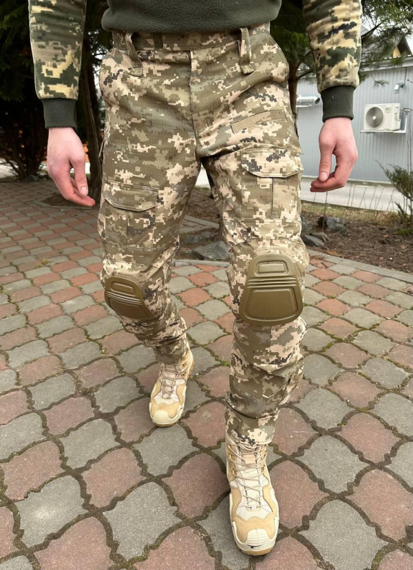 Штани піксель ріпстоп демісезон з наколінниками