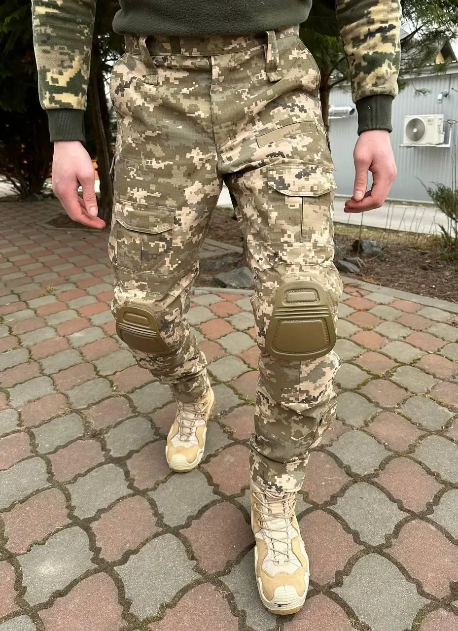 Штани піксель ріпстоп демісезон з наколінниками