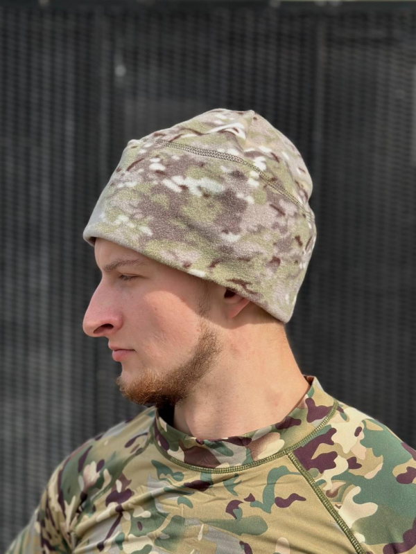 шапка фліс світлий мультикам