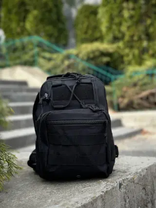 Сумка тактична через плече з MOLLE чорна