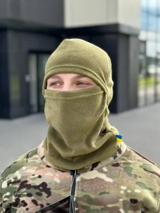 флісова балаклава світла олива