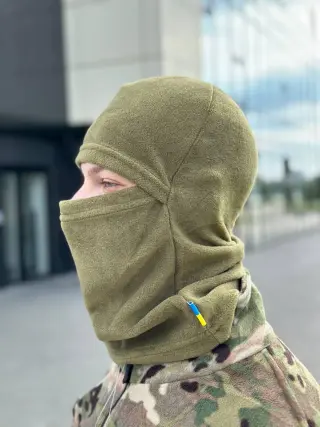 флісова балаклава світла олива