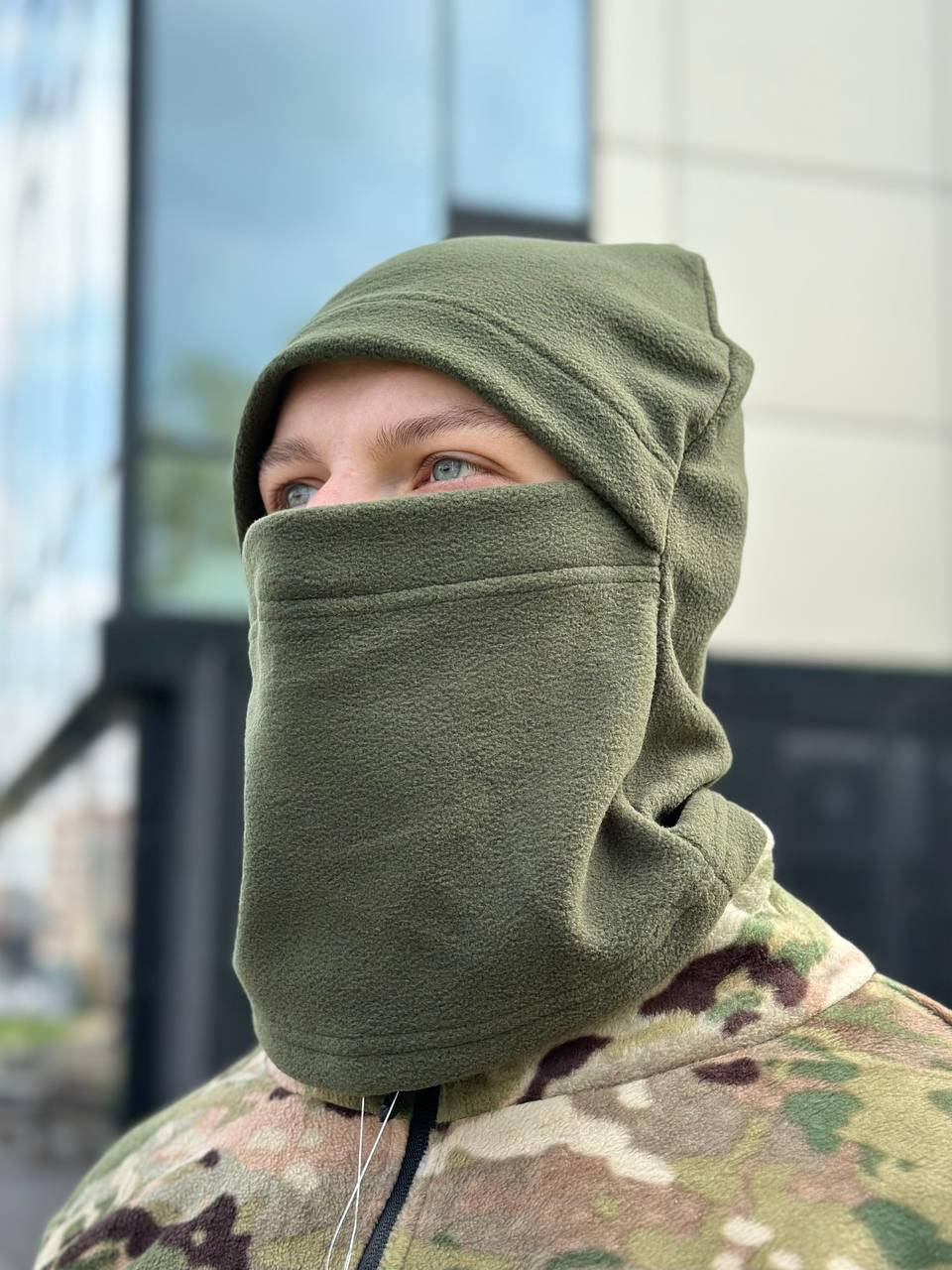 флісова балаклава олива