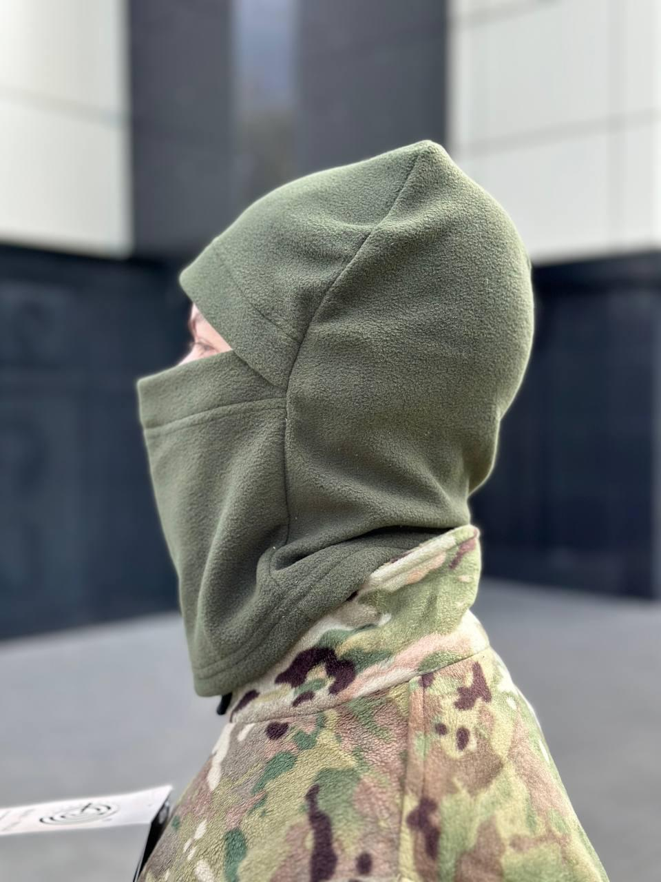флісова балаклава олива