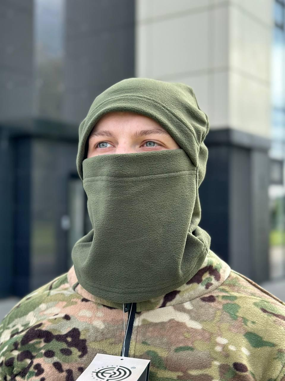 флісова балаклава олива