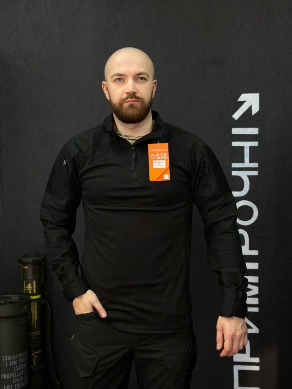 Тактичний Військовий Убакс Чорний 4.5.0 Покращений Black Under Body Armor Combat Shirt