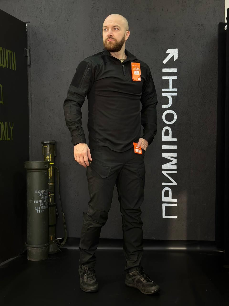 Тактичний Військовий Комплект Чорний Ягуар 4.5.0. Jaguar Black Убакс +Штани Under Body Armor Combat Shirt
