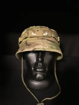 Tactical Boonie Hat with Short Brim and Cat Eyes Patch, Multicam