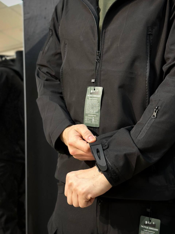 Полегшений Костюм Vanguard чорний SoftShell Без утеплення