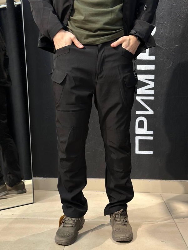 Полегшений Костюм Vanguard чорний SoftShell Без утеплення