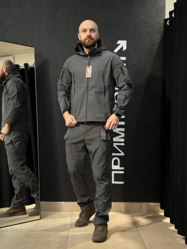 Полегшений Костюм Vanguard сірий SoftShell Без утеплення