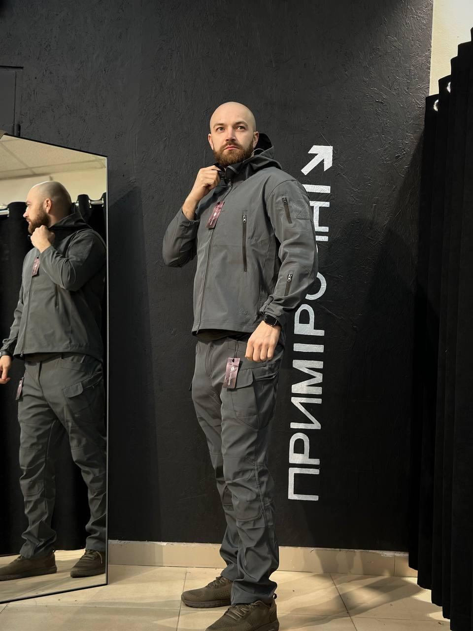 Полегшений Костюм Vanguard сірий SoftShell Без утеплення