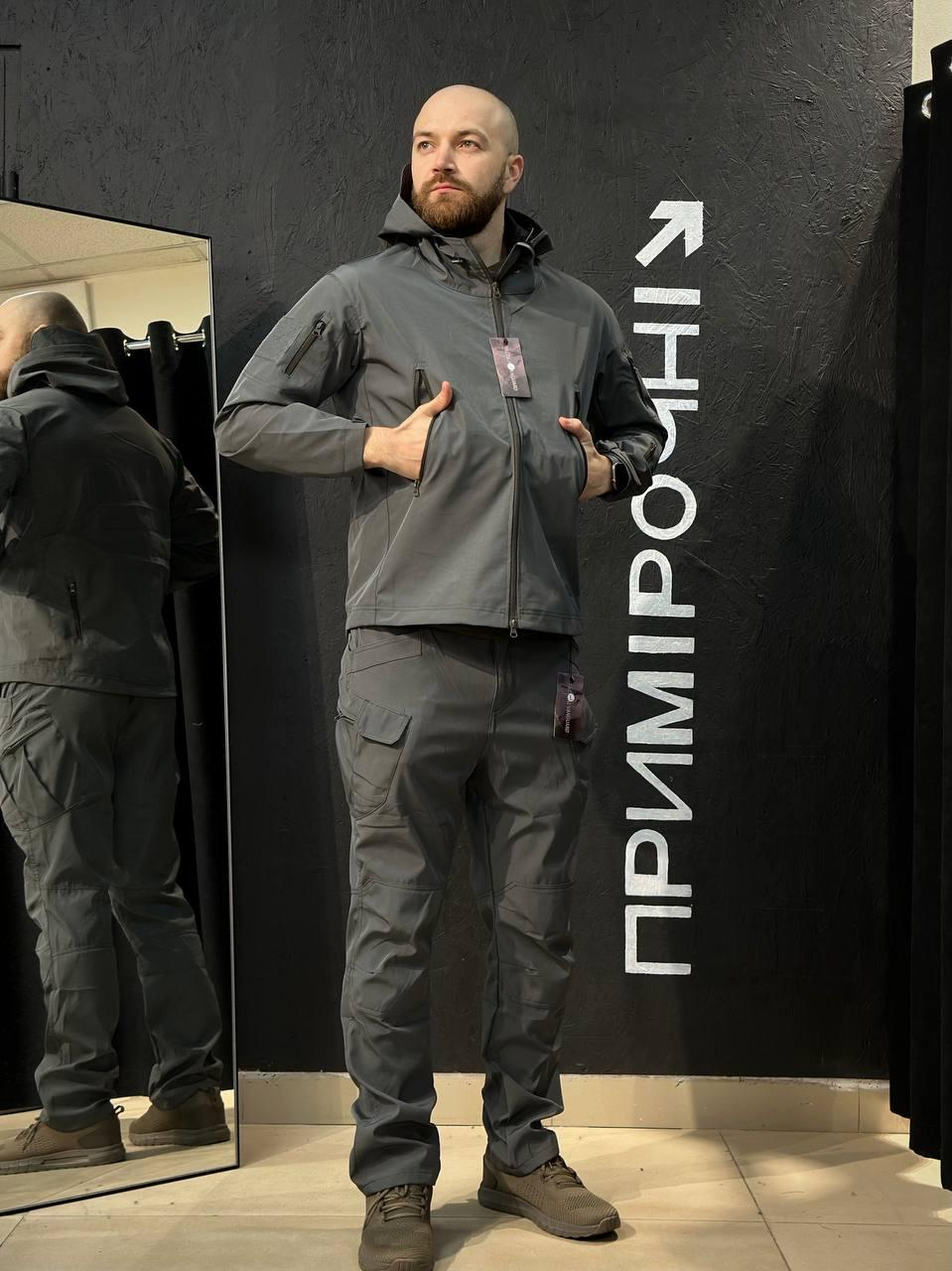 Полегшений Костюм Vanguard сірий SoftShell Без утеплення