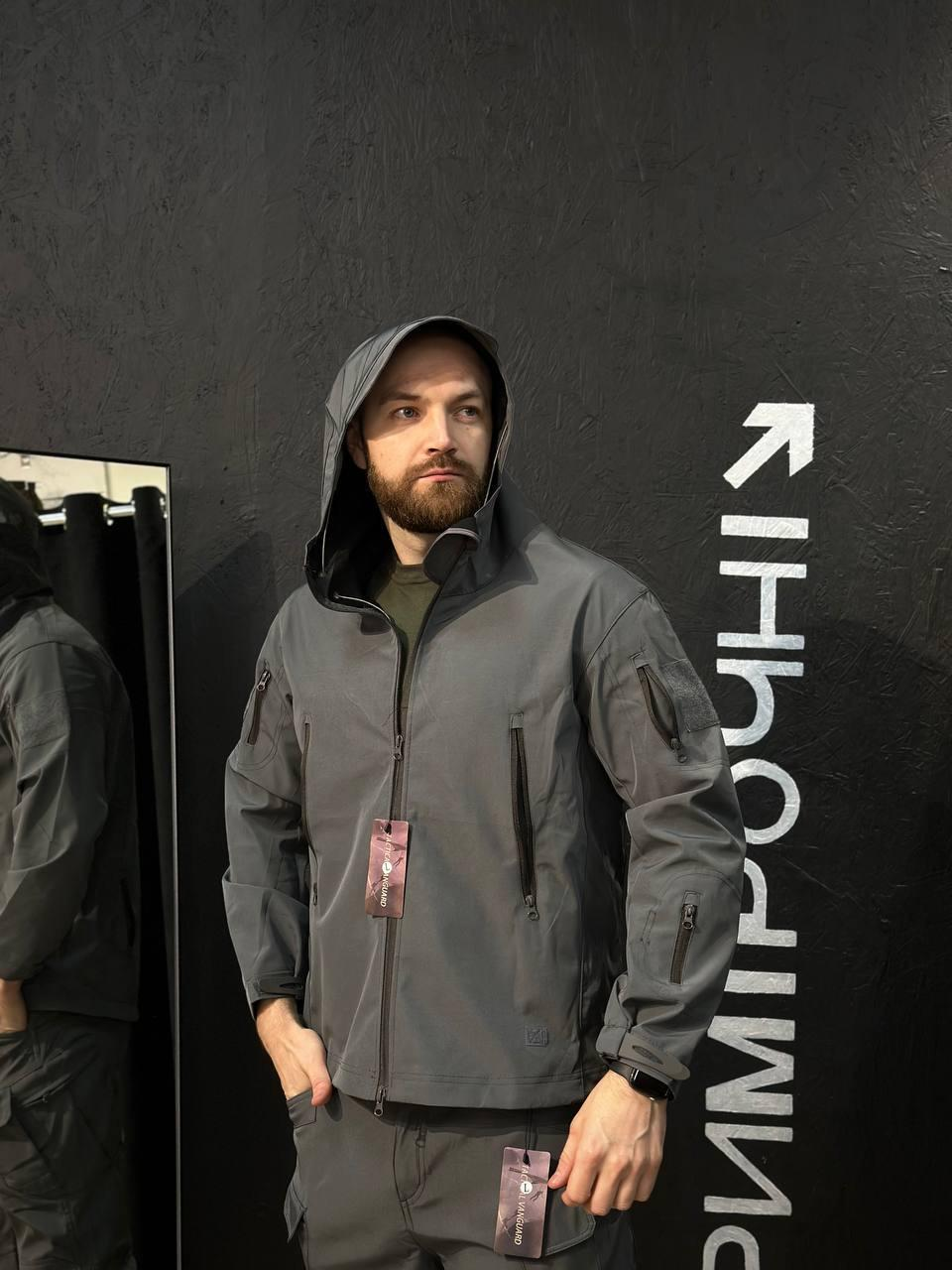 Полегшений Костюм Vanguard сірий SoftShell Без утеплення