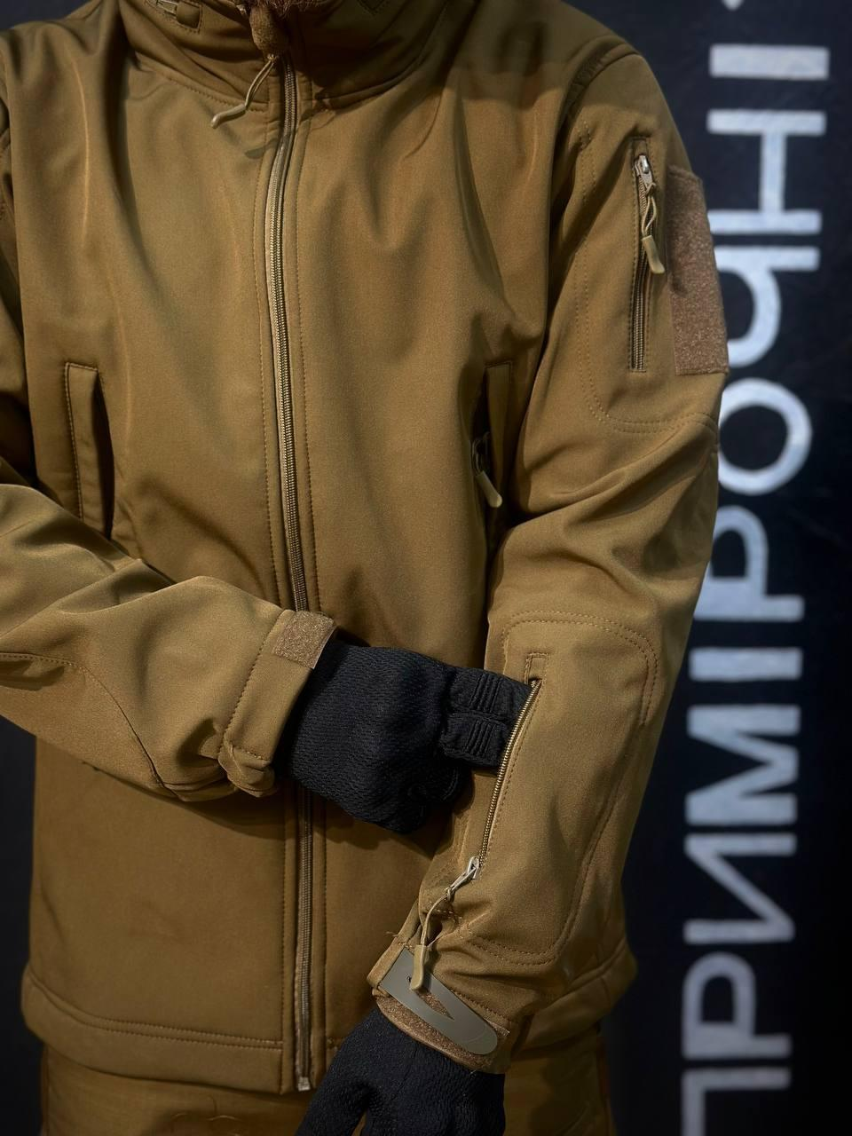 Тактична Куркта койот Soft Shell Patriot 2.0 Coyote Прихований Капюшон