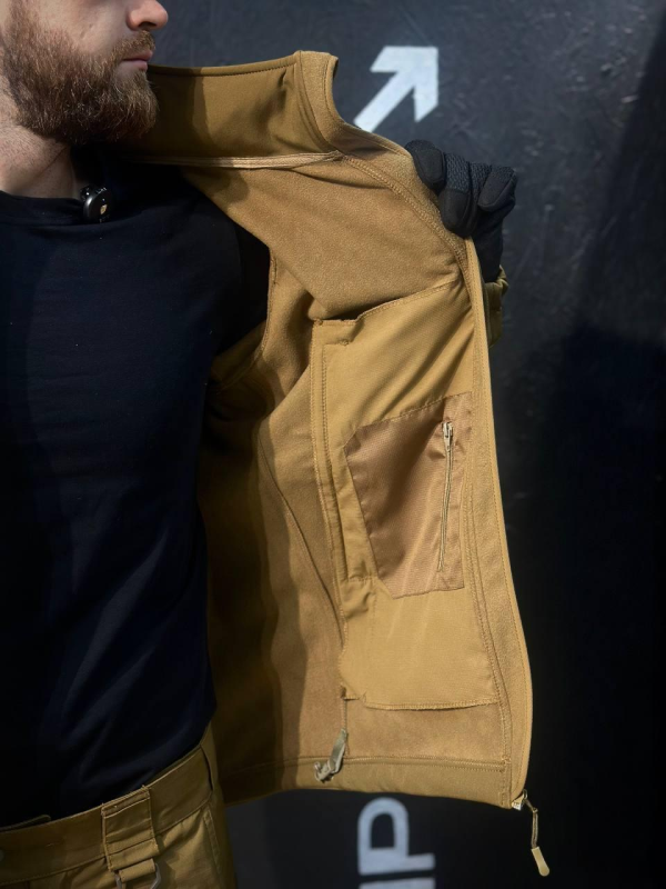 Тактична Куркта койот Soft Shell Patriot 2.0 Coyote Прихований Капюшон