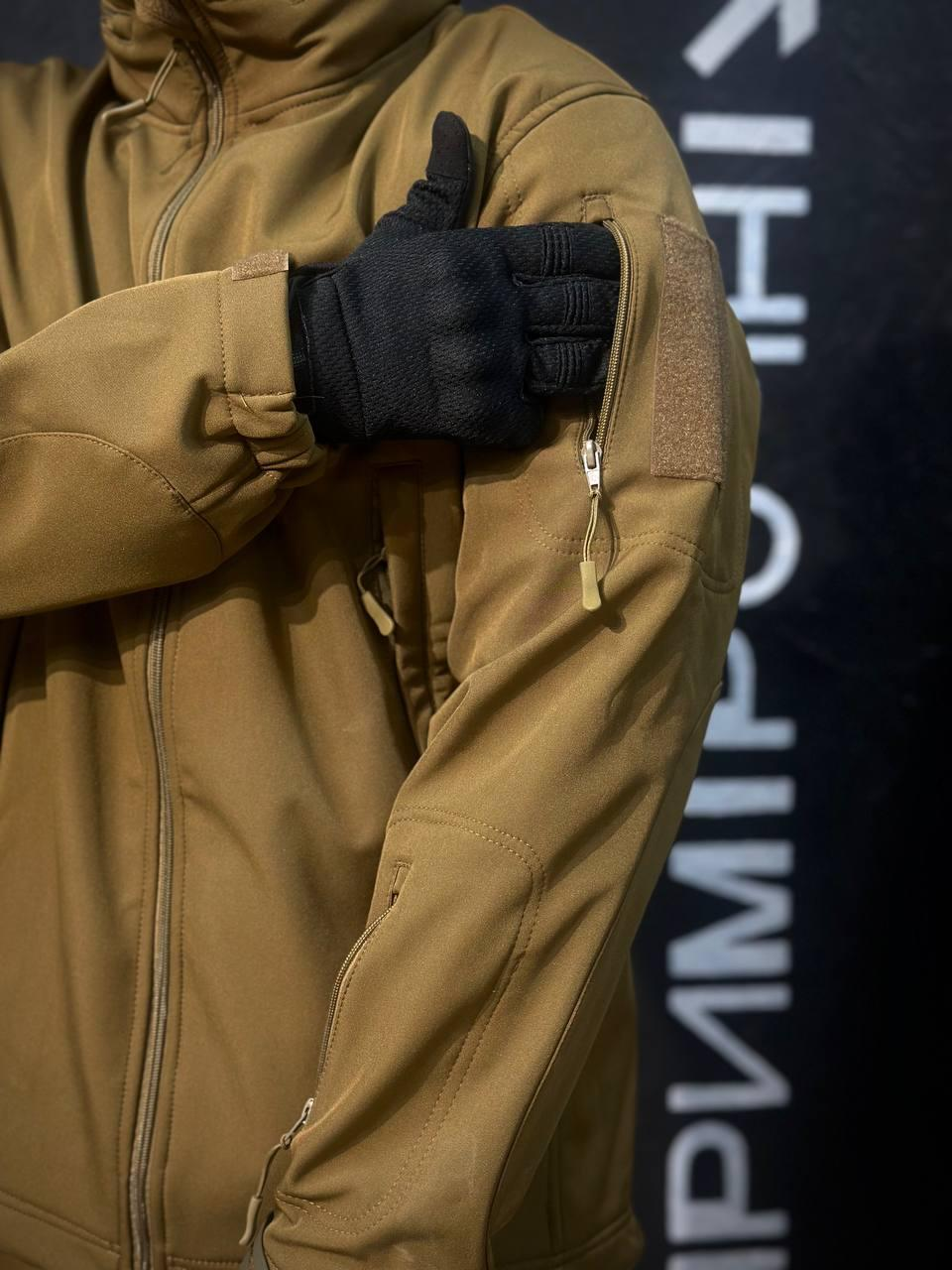 Тактична Куркта койот Soft Shell Patriot 2.0 Coyote Прихований Капюшон