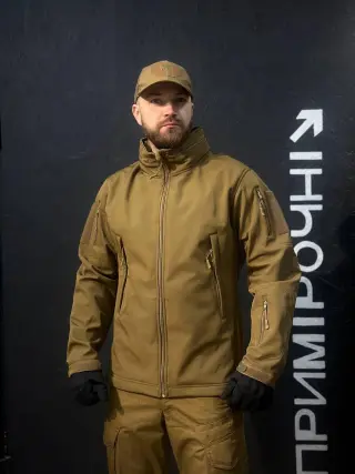 Тактична Куркта койот Soft Shell Patriot 2.0 Coyote Прихований Капюшон