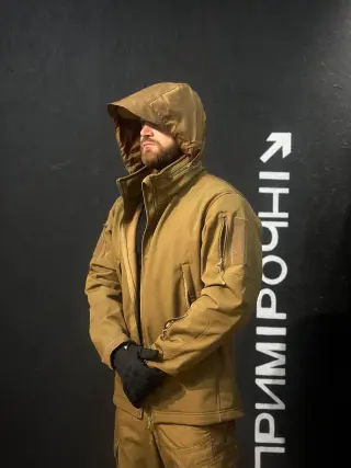 Тактична Куркта койот Soft Shell Patriot 2.0 Coyote Прихований Капюшон