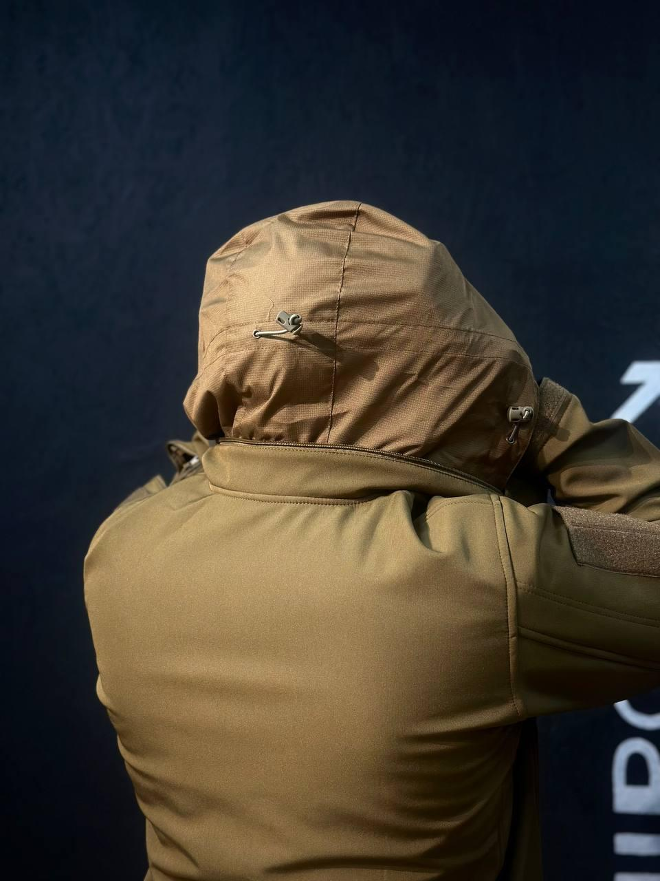 Тактична Куркта койот Soft Shell Patriot 2.0 Coyote Прихований Капюшон