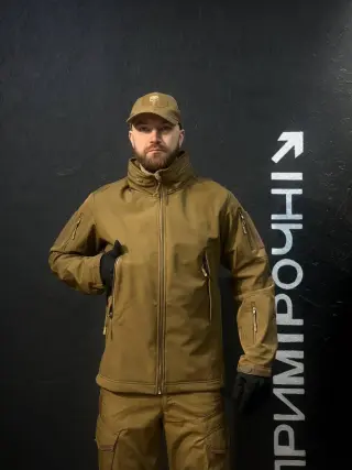 Тактична Куркта койот Soft Shell Patriot 2.0 Coyote Прихований Капюшон