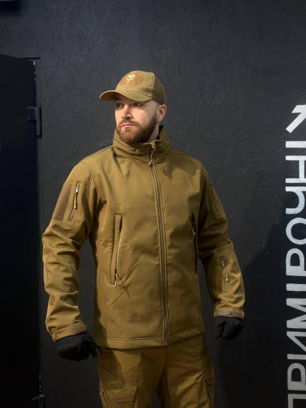 Тактична Куркта койот Soft Shell Patriot 2.0 Coyote Прихований Капюшон