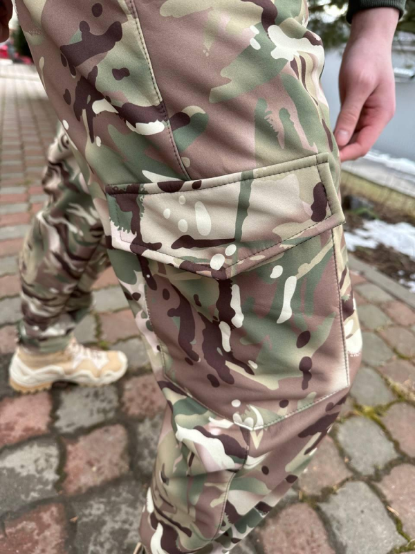 Штани софтшел мультикам на флісі