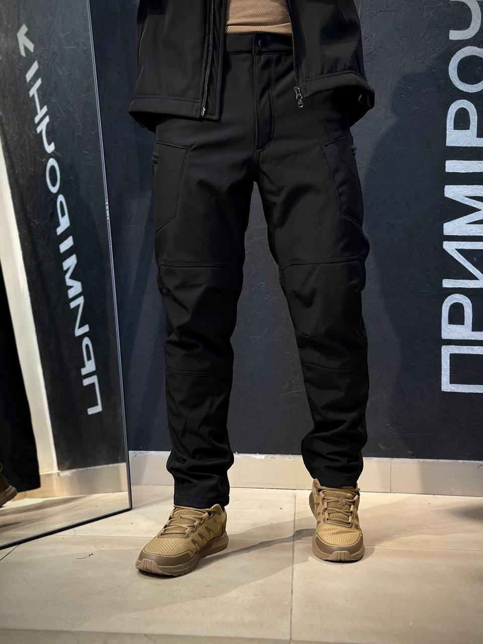 Тактичні Штани Посилені Soft Shell Чорні Black