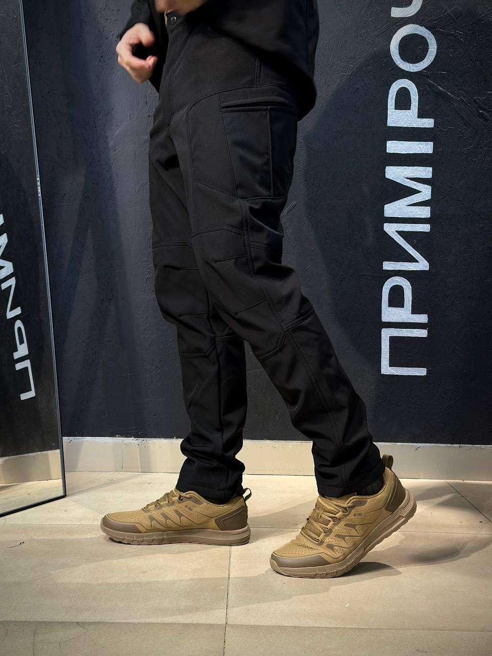 Тактичні Штани Посилені Soft Shell Чорні Black