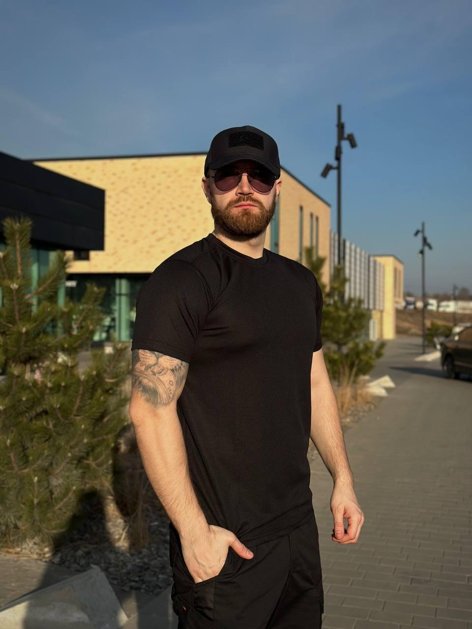 Футболка чорна Х/Б Military Бавовна Black