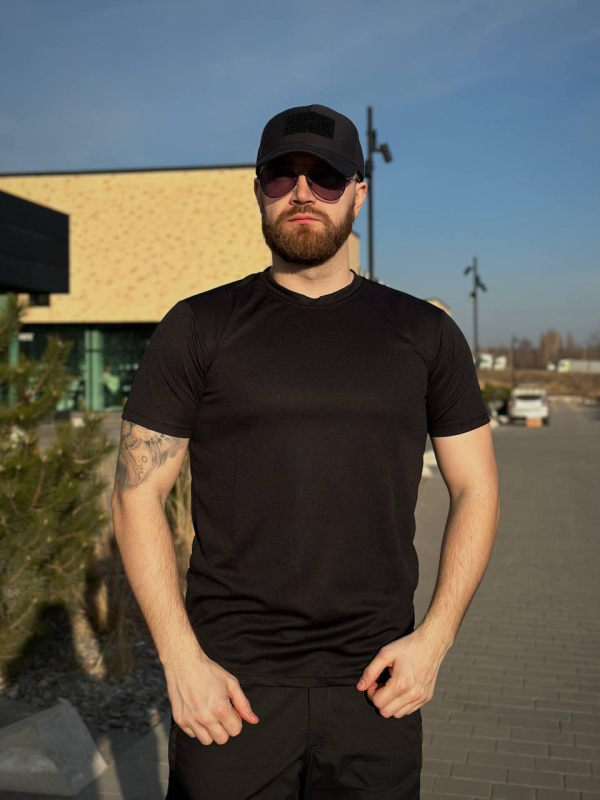 Футболка чорна Х/Б Military Бавовна Black