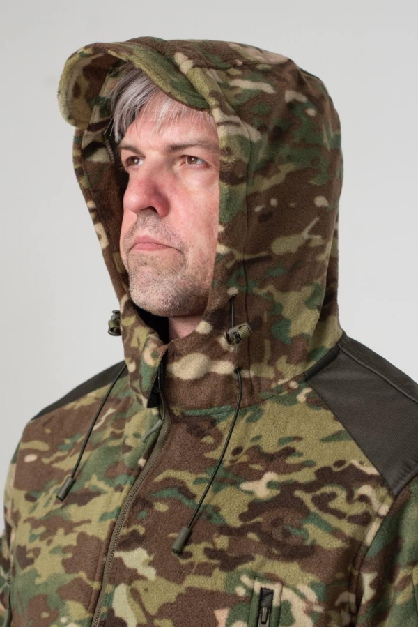 Тактична Куртка мультикам мікрофліс з Капюшоном Military MTP