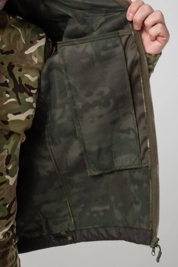 Тактична Куртка мультикам мікрофліс з Капюшоном Military MTP
