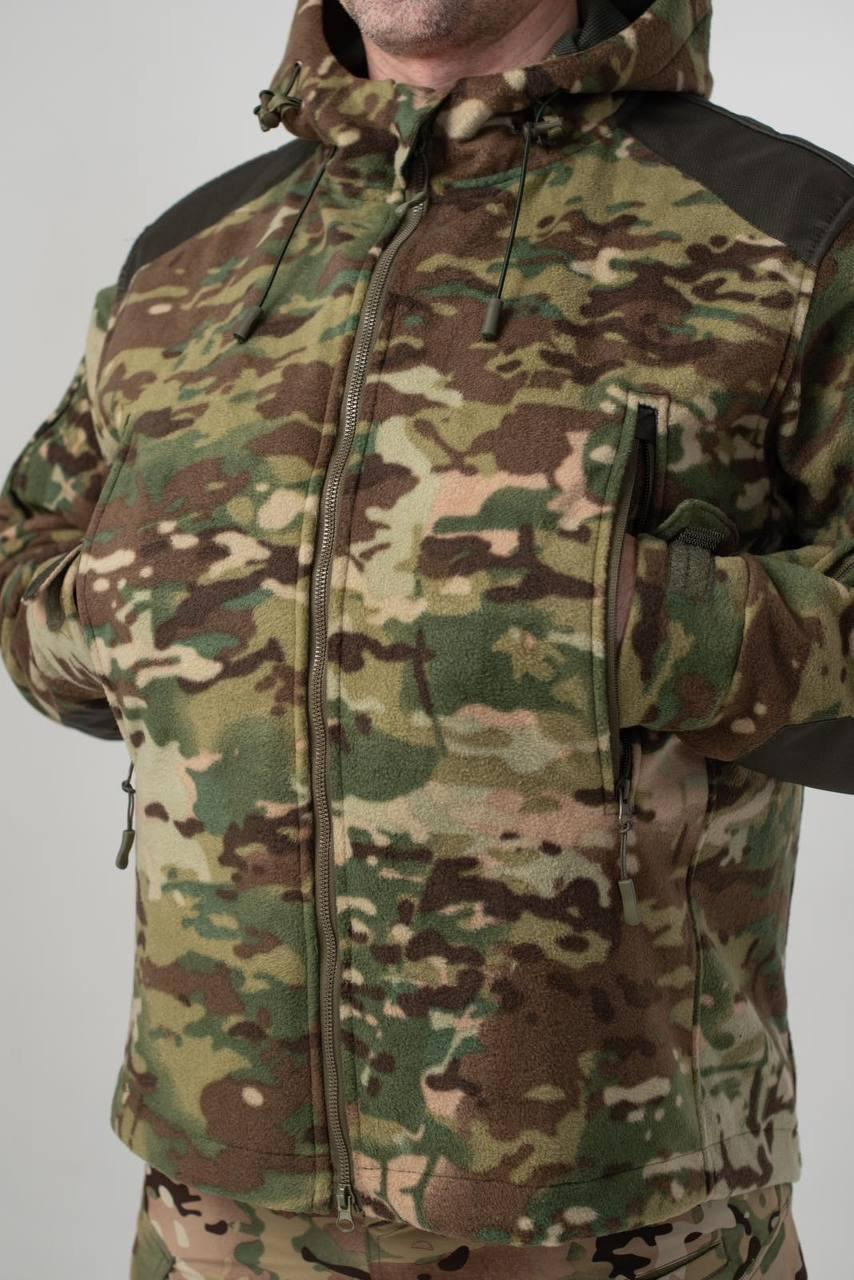 Тактична Куртка мультикам мікрофліс з Капюшоном Military MTP