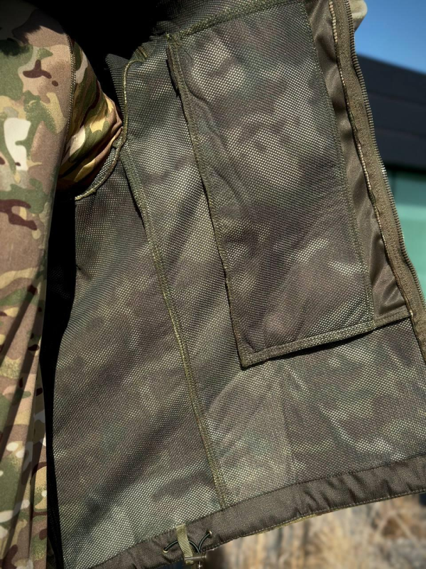 Тактична Куртка мультикам мікрофліс з Капюшоном Military MTP