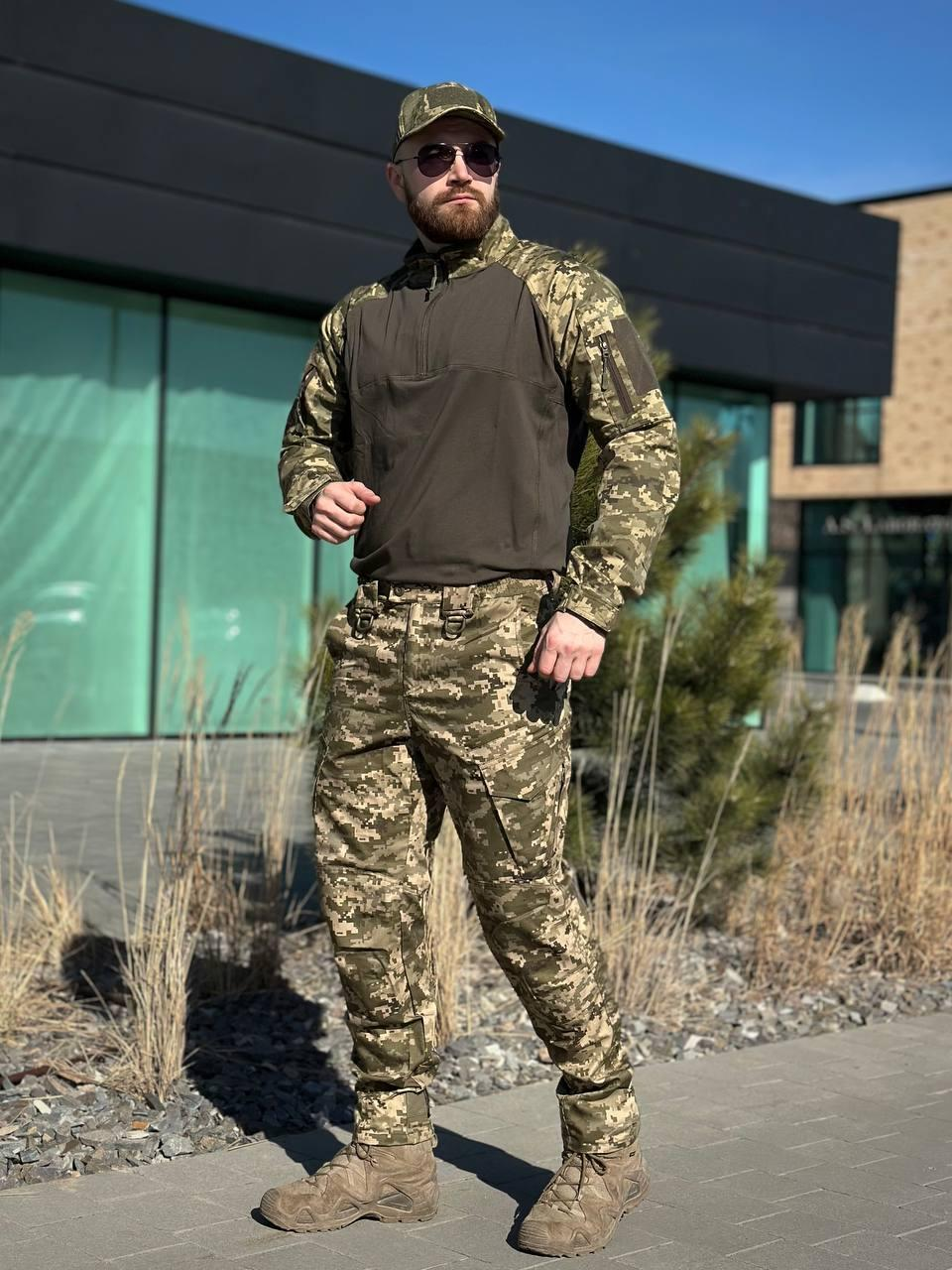 Військовий Комплект DE LUX Піксель TWILL 3 в 1 mm14 Убакс + Штани + Легка Куртка Military