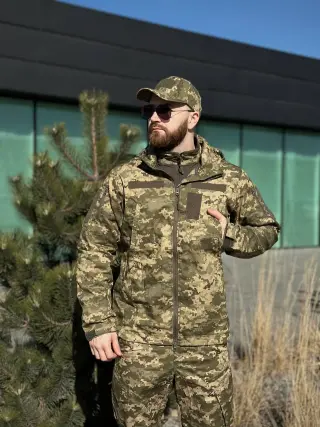 Військовий Комплект DE LUX Піксель TWILL 3 в 1 mm14 Убакс + Штани + Легка Куртка Military