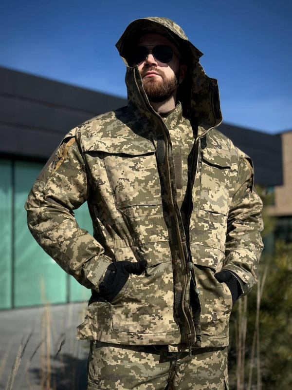 Комплект 3 в 1 Тактичний статутний костюм+ Убакс CoolPass ЗСУ Піксель мм14 Military + Полегшена парка Піксель