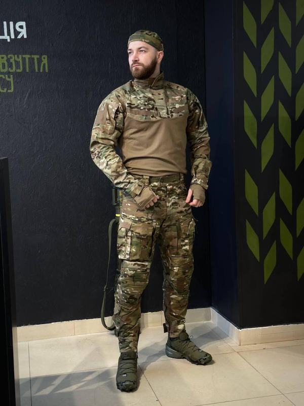 Тактичний Військовий Комплект Premium MTP Мультикам Штани +Убакс +Кітель +Панама 4в 1
