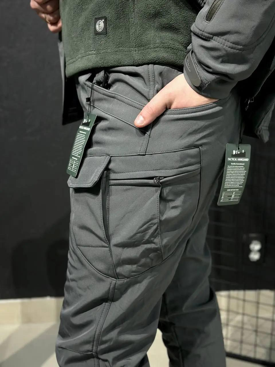 Штани утеплені на флісі Софт Шел Soft Shell сірі
