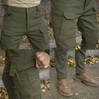 Штани утеплені на флісі Софт Шел Soft Shell олива