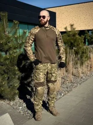Військовий комплект піксель 2 в 1 Убакс + Штани з Наколінниками G3 mm14 Military