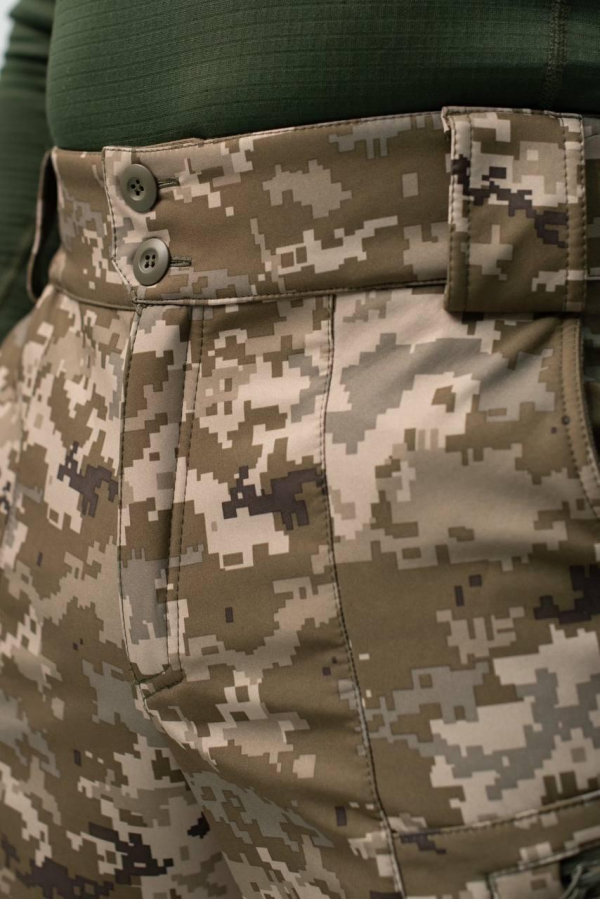 Утеплені Військові штани Soft Shell Military піксель