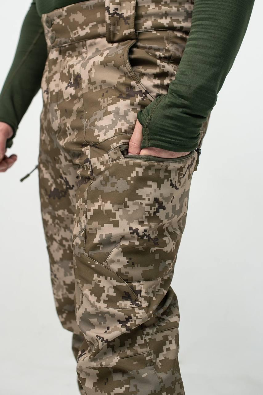 Утеплені Військові штани Soft Shell Military піксель
