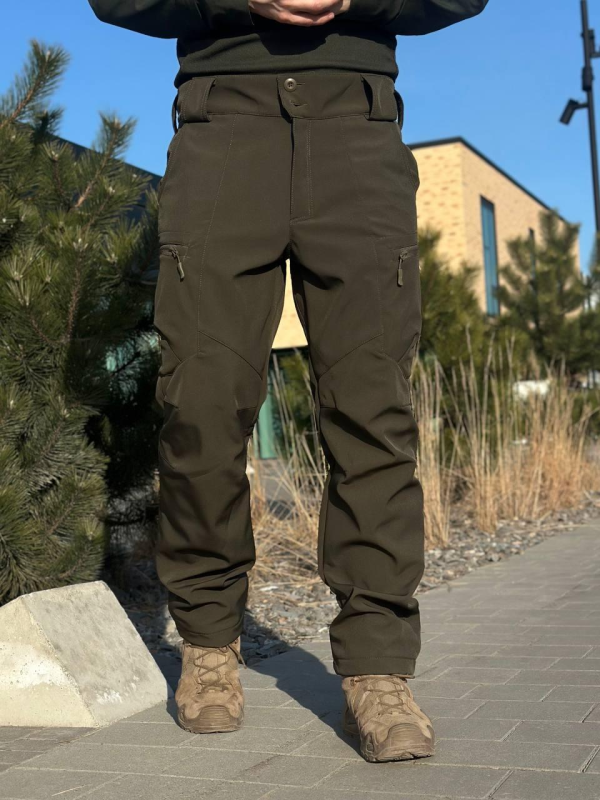 Утеплені Військові штани Soft Shell Military олива