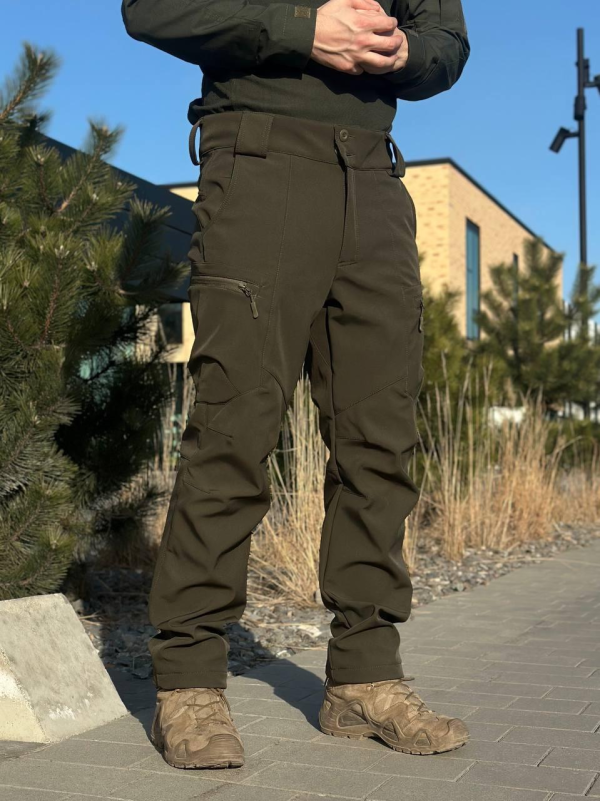 Утеплені Військові штани Soft Shell Military олива
