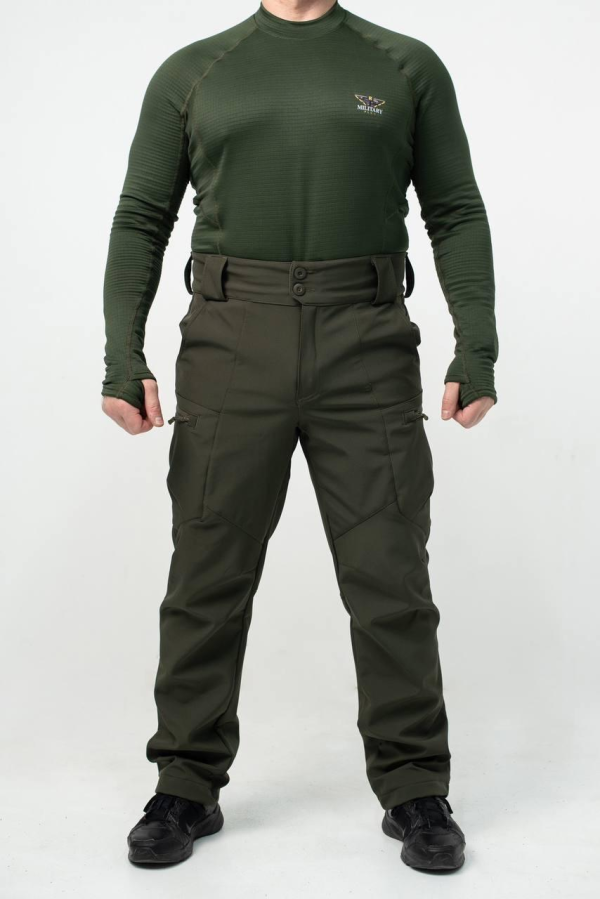 Утеплені Військові штани Soft Shell Military олива