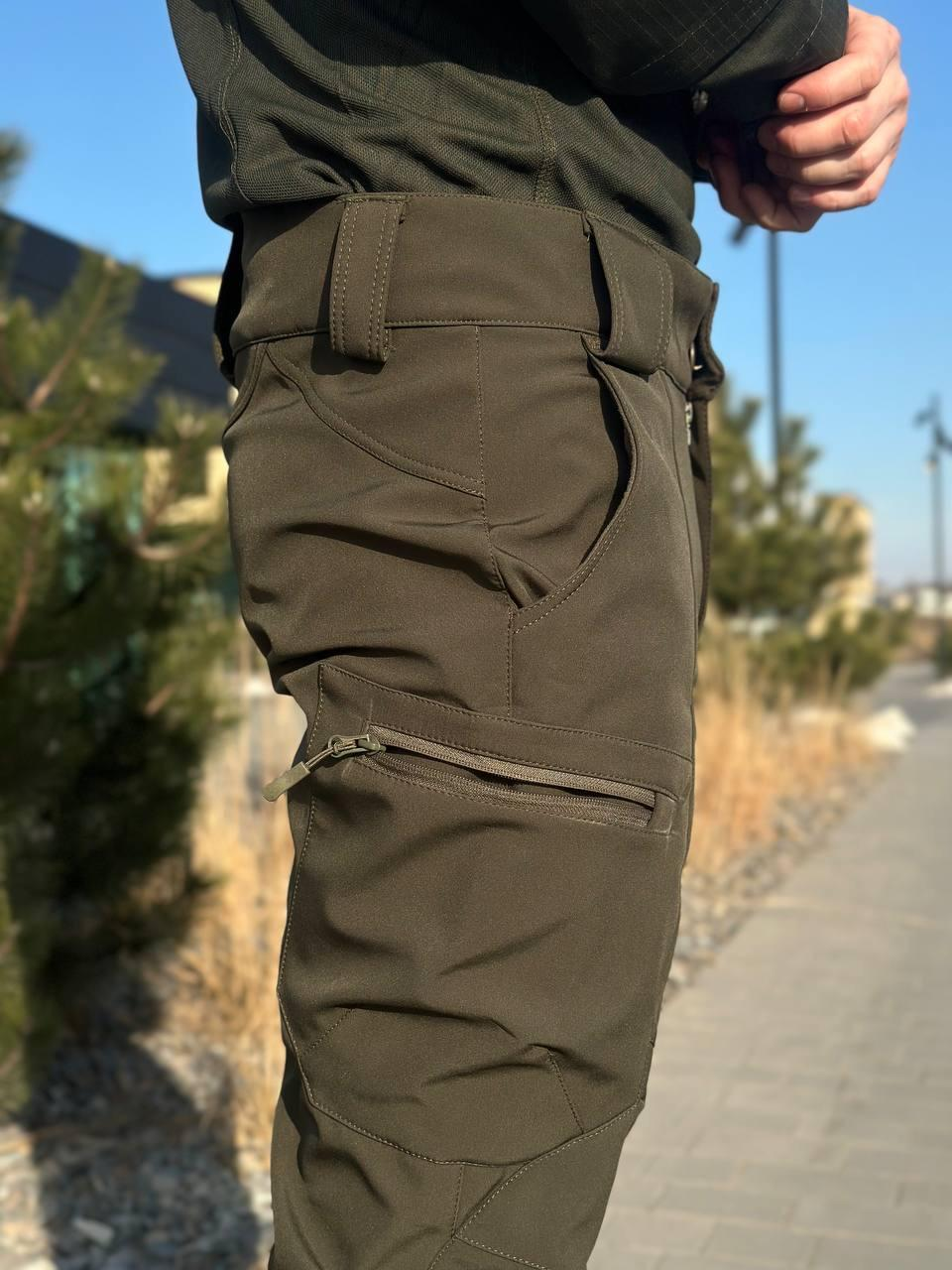 Утеплені Військові штани Soft Shell Military олива