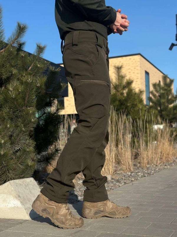 Утеплені Військові штани Soft Shell Military олива